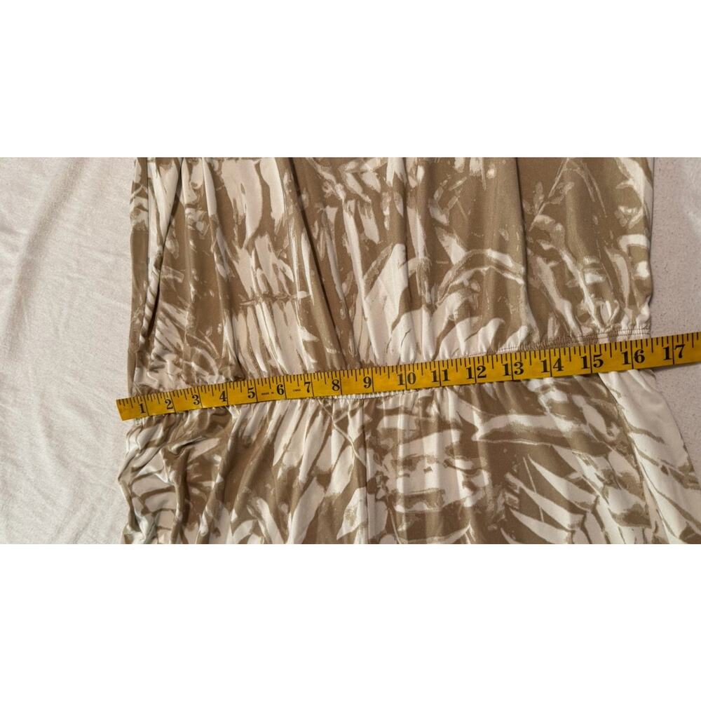 Chico's Palm Pattern Jumpsuit Wide-Leg Sleeveless Feather Tan Size 2 - Picture 10 of 14
